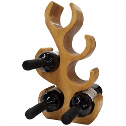 מעמד במבוק גושני מעוצב לשישה בקבוקי יין