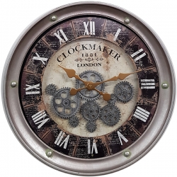 "CLOCKMAKER LONDON" שעון קיר גלגלי שיניים