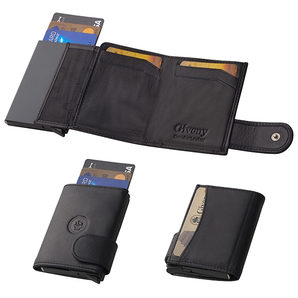 ארנק בטיחות מעור NFC+ RFID שולף כרטיסי אשראי מבית המותג גבעוני