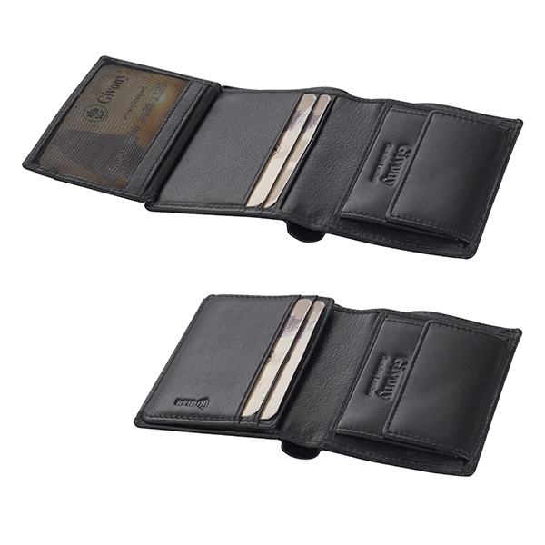 ארנק בטיחות RFID + NFC מעור תא למטבעות ו-2 תאים לשטרות מבית המותג גבעוני