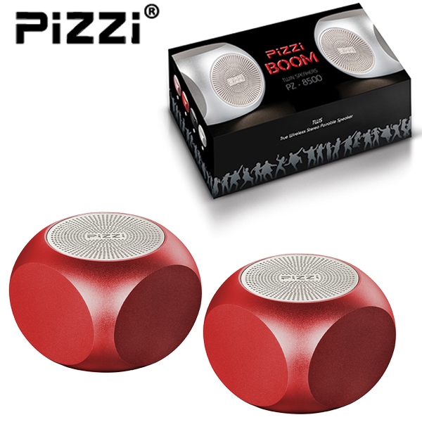 "פיצי בום" PiZZi Boom זוג רמקולים Bluetooth עוצמתי 2x5W במיוחד בצבע אדום