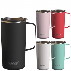 Tower Mug ספל תרמי נירוסטה ציפוי קרמי פנימי מכסה טרייטן עם ידית מבית ASOBU Tower Mug ספל תרמי נירוסטה ציפוי קרמי פנימי מכסה טרייטן עם ידית מבית ASOBU